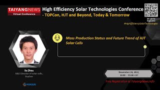 Su Zhou Huasun Mass Production Status and Future Trend of HJT Solar Cells [upl. by Delacourt]