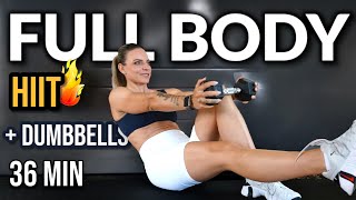 36 MIN 🔥FULL BODY FAT BURN  HIIT DUMBBELLS [upl. by Inoue]