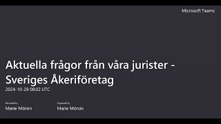 Aktuella frågor från våra jurister Sveriges Åkeriföretag 20241029 [upl. by Eifos982]