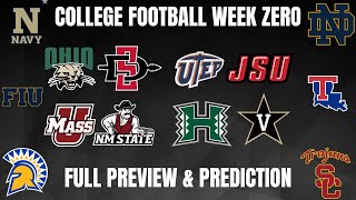 College Football Week Zero Predictions  Analysis amp Betting Picks [upl. by Sitnerp502]