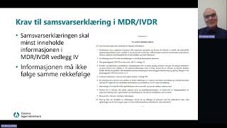 Lunsjwebinar Samsvarserklæring av medisinsk utstyr [upl. by Drarig]