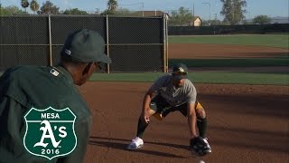 30 Clubs In 30 Days Marcus Semiens Shortstop Position Training [upl. by Eenej]