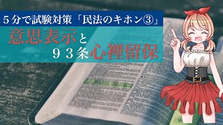 【5分対策03】民法｜意思表示の流れと９３条の心裡留保、意思の不存在を解説【図解】 [upl. by Lamrert302]