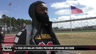 Malaki Starks previews 5star decision Georgia Clemson and Alabama [upl. by Assiren369]