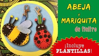 Abeja y mariquita de fieltro  Llaveros o colgantes caseros [upl. by Tolkan]