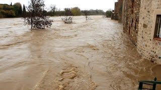 Crue de lAgly Ã Rivesaltes  30112014 [upl. by Enelrae]