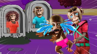 Daddy  Mommy Please Come Back  Dont Leave Me  So Sad story animation  Funny Monkeys cartoon [upl. by Aoniak207]