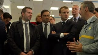 Macron visits Renault factory in Maubeuge [upl. by Cock]