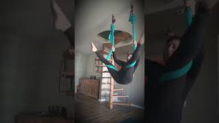 Aerial yoga trick from key straddle [upl. by Eliga]