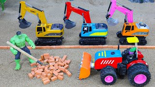 Diy tractor mini Bulldozer to making concrete road  Construction Vehicles Road Roller 109 [upl. by Milburt]