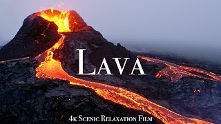 Volcano amp Lava 4K  Scenic Relaxation Film With Calming Music [upl. by Even]