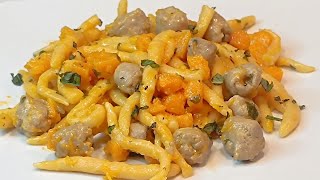 STROZZAPRETI ROMAGNOLI con ZUCCA e SALSICCIA fatti dalla Sfoglina R [upl. by Akirret]