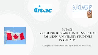 MITACS Globalink Research Internship for Pakistani University Students in Canada​ [upl. by Teagan]