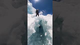 Watch your step in Mt Everest’s Khumbu Icefall shorts mteverest [upl. by Danella]