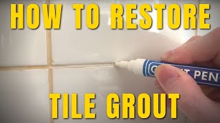 How to restore dirty or stained tile grout  HG Grout Cleaner amp the Rainbow Grout Pen [upl. by Stoops]