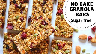 Granola Bar Recipe  SugarFree NoBake amp Without Oven [upl. by Xuaegram]