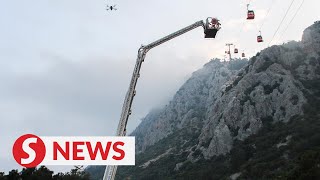 One killed seven injured in tragic cable car crash in southern Turkiye [upl. by Kerge]