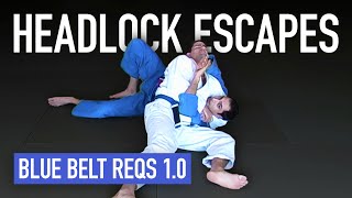 Headlock Escapes  Blue Belt Requirements 10 [upl. by Aicemat]