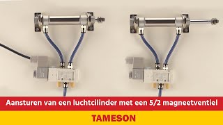 Aansturen van een luchtcilinder met een 52 magneetventiel  Tameson [upl. by Annawyt]