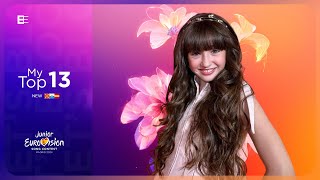 Junior Eurovision 2024  My Top 13 so far  New 🇲🇰🇸🇲🇪🇸 [upl. by Ivad]