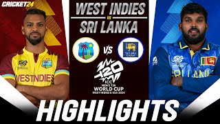 West Indies vs Sri Lanka  T20 World cup 2024 highlights  Match 50  Cricket 24 Gameplay [upl. by Savell294]