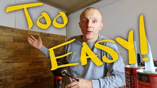 DIY Pallet Wood Shiplap Accent Wall  Garage Studio Build Part 4 [upl. by Corinne]