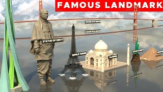 Famous Landmarks In The World In 3D [upl. by Ellekim985]