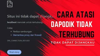 Solusi Jika Dapodik Tidak Terbuka [upl. by Airda]