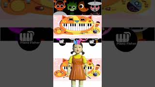 SPRUNKI Horror Theme Vs Squid Game Doll  But On Cat 😺 Piano shorts [upl. by England]