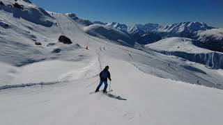 Skiing in Alpe dHuez Dôme des Rousses 2810m to lEnversin 1130m [upl. by Ahsahs826]