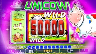 GOT THE UNICOW MEGA BONUS  Invaders Attack From the Planet Moolah  SLOTS IN CASINO [upl. by Teragramyram]