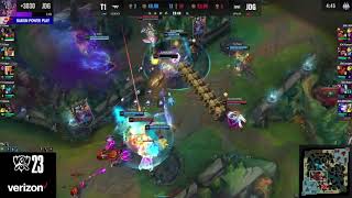 faker predicts ruler AZIR PLAY and wins game  WORLDS GAME 3  21 T1 VS JDG [upl. by Lamag]