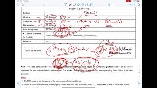 NTA Score Meaning  Discrepancy in marks and percentile🤔 All confusion clear 👍 JEE Main 2024 [upl. by Ewart]