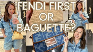 HELP Pick my new Fendi Bag I Fendi Mini Baguette or Fendi First Sneak Peak Tryon [upl. by Sulohcin249]