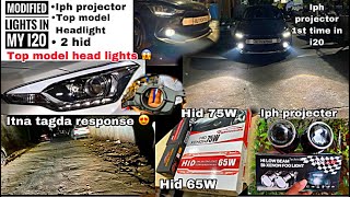 Installing top model😍headlights🔥and powerful⚡️iph projector fog light🔥in my I20 elite With HiD🔥 [upl. by Fast]