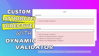 How to implement Custom Attribute Directive  With Dynamic validators  Easy Implementation [upl. by Noeruat]