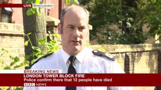 London Fire Met Police confirms 12 people have died  BBC News [upl. by Domenic]