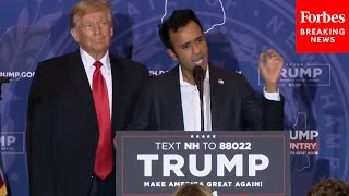 BREAKING NEWS Vivek Ramaswamy Joins Trump At New Hampshire Rally To Encourage Voters To Support Him [upl. by Annaig]