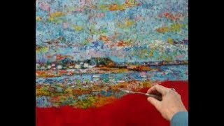 quotMillefiori landscape 3quot Palette knife landscape oil painting by Nathalie JAGUIN [upl. by Balbur]