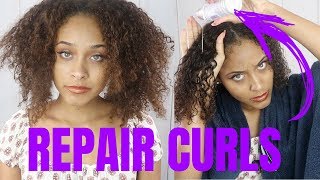 HELP REPAIR HAIR DAMAGE Curly Hair Wash Day Routine 3C3B [upl. by Arakawa]