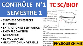 Correction du Controle n°1 Semestre 1 pour tronc commun pc physique chimie biof 2024 [upl. by Nali431]