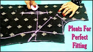 Very easy method on how to insert pleats for perfect fitting of kurti  कमीज़ में pleats कैसे डालें [upl. by Odnalor]