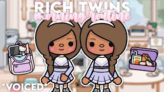 Rich Twins SCHOOL MORNING ROUTINE  With Voices  Toca Life World Roleplay [upl. by Enylekcaj]