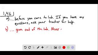 Laboratory Safety Finish each statement about laboratory safety so that it correctly states a safety [upl. by Onitnatsnoc]