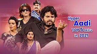 Hyper Aadi Top 5 Skits in 2021  Jabardasth  4th September 2023  Hyper Aadi Naga Babu Roja [upl. by Lleuqar332]