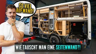 Wir tauschen eine komplette SEITENWAND 🤯  Königsdisziplin in der WohnmobilWerkstatt 🔥 [upl. by Namia]