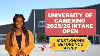 UNIVERSITY OF CAMERINO 2025 INTAKE REQUIREMENTS APPLICATION FEE SCHOLARSHIPS STUDY IN ITALY 2025 [upl. by Oicam913]