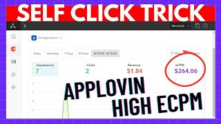 Applovin high eCPM 200  Applovin self click high eCPM trick [upl. by Notrab]