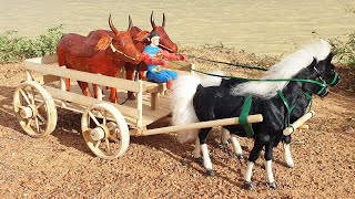 DIY How To Make Horse Cart From Wood  Seoul Life [upl. by Nosyd]