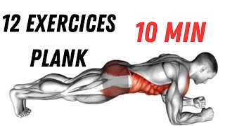 12 Plank Abs Exercises in 10 Minutes for a Strong Core  Intense Abs Workout [upl. by Ecerahc266]